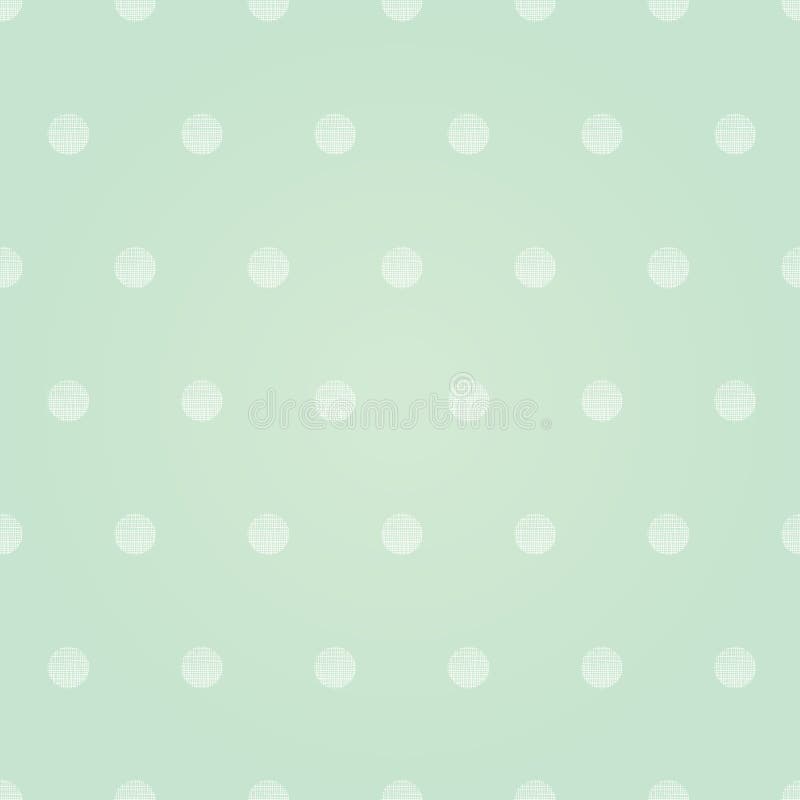 Vektor-Weinlese-Minzen-Grün-Polka Dots Circles Seamless Pattern Background mit Gewebe-Beschaffenheit Vervollkommnen Sie für neutr vektor abbildung