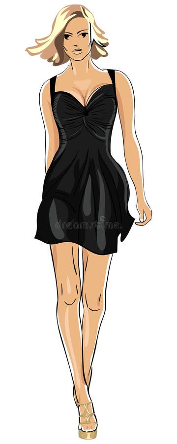 Vektor wenig schwarzes Kleid stock abbildung