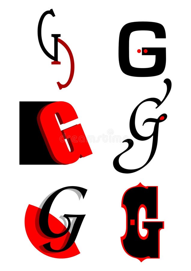 Vektoralphabet G-Zeichen und Ikonen