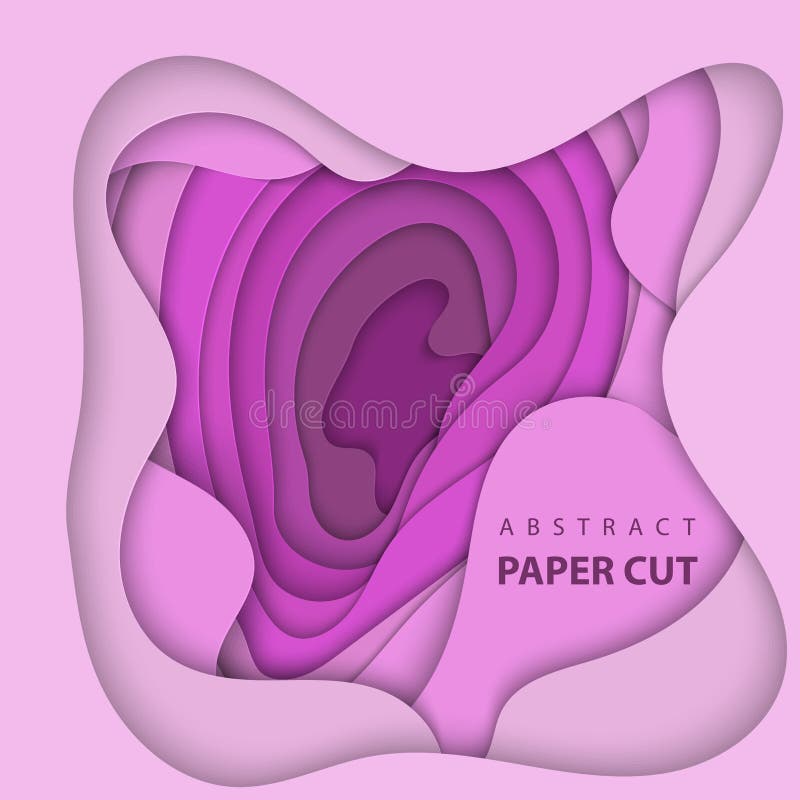 Vektorbakgrund med det lila färgpapperssnittet formar abstrakt begrepp 3d vektor illustrationer Vektorbakgrund med det lila färgpapperssnittet formar abstrakt begrepp 3d vektor illustrationer