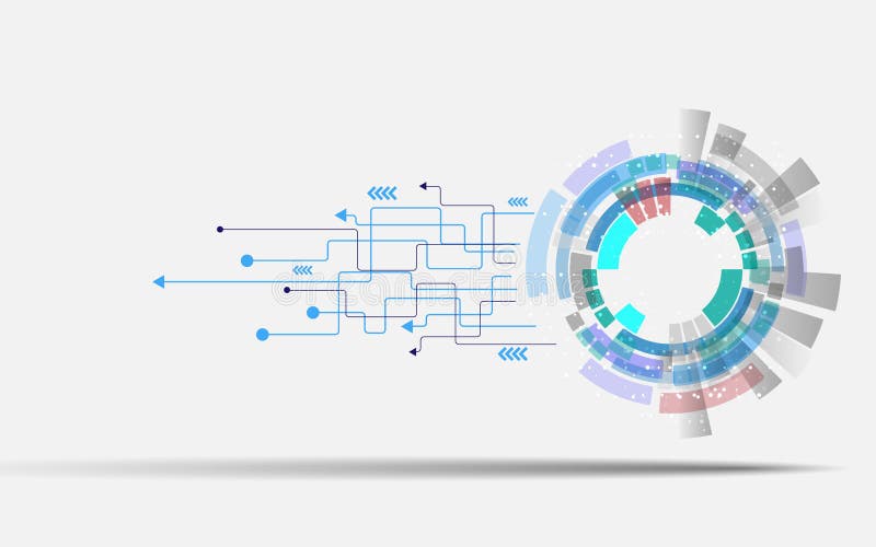 Vektorbakgrundsteknologi och affärsinnovationbegrepp royaltyfri illustrationer