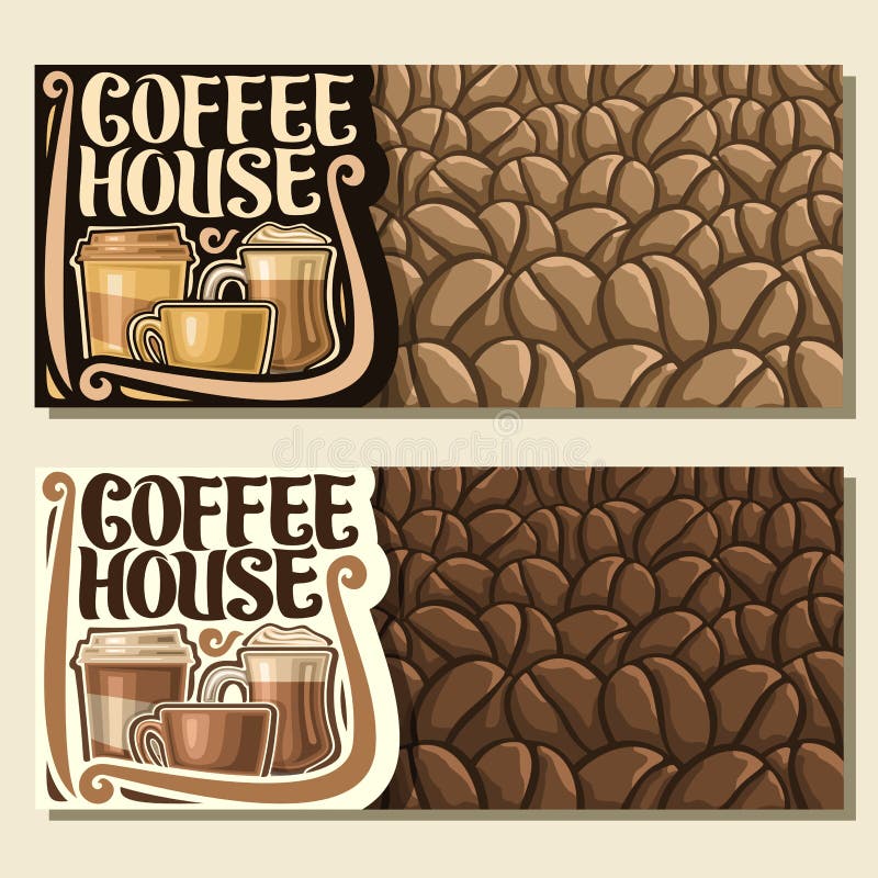 Vektorbaner för kaffehus stock illustrationer