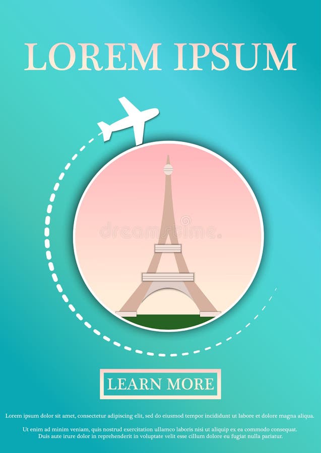 Vektorbaner med textloppkortet Begreppswebsitemall Modern design för lägenhetpapperskonst eiffel france paris torn vektor illustrationer Vektorbaner med textloppkortet Begreppswebsitemall Modern design för lägenhetpapperskonst eiffel france paris torn vektor illustrationer