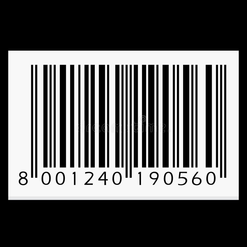 Vektorbarcode lokalisiert auf schwarzem Hintergrund stock abbildung