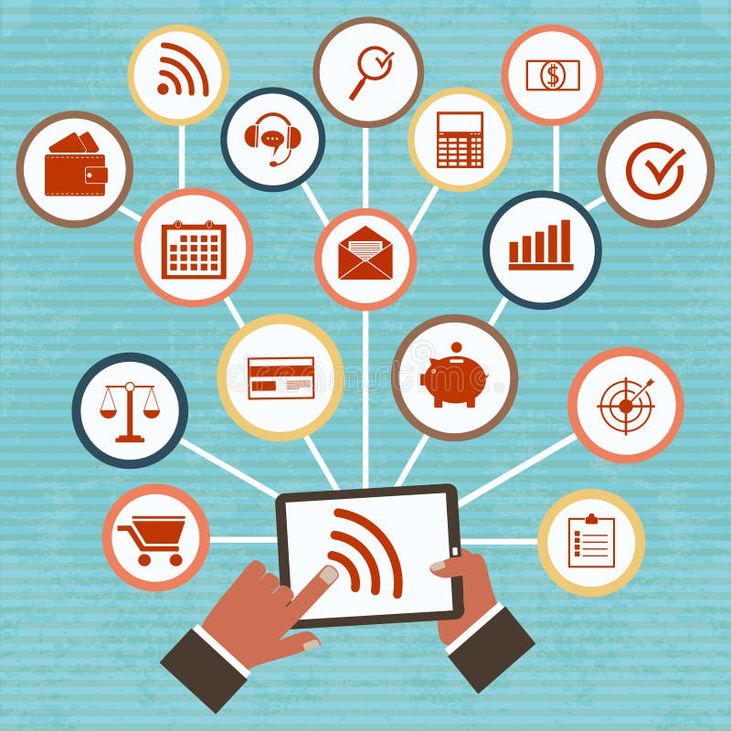 Vektorbegrepp - mobil app-infographics. stock illustrationer Vektorbegrepp - mobil app-infographics. stock illustrationer