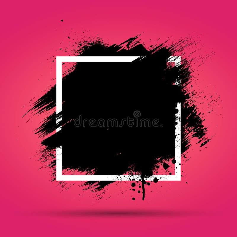 Vektorbild, abstrakt, handmålad texturerad pensel med geometrisk ram royaltyfri illustrationer Vektorbild, abstrakt, handmålad texturerad pensel med geometrisk ram royaltyfri illustrationer