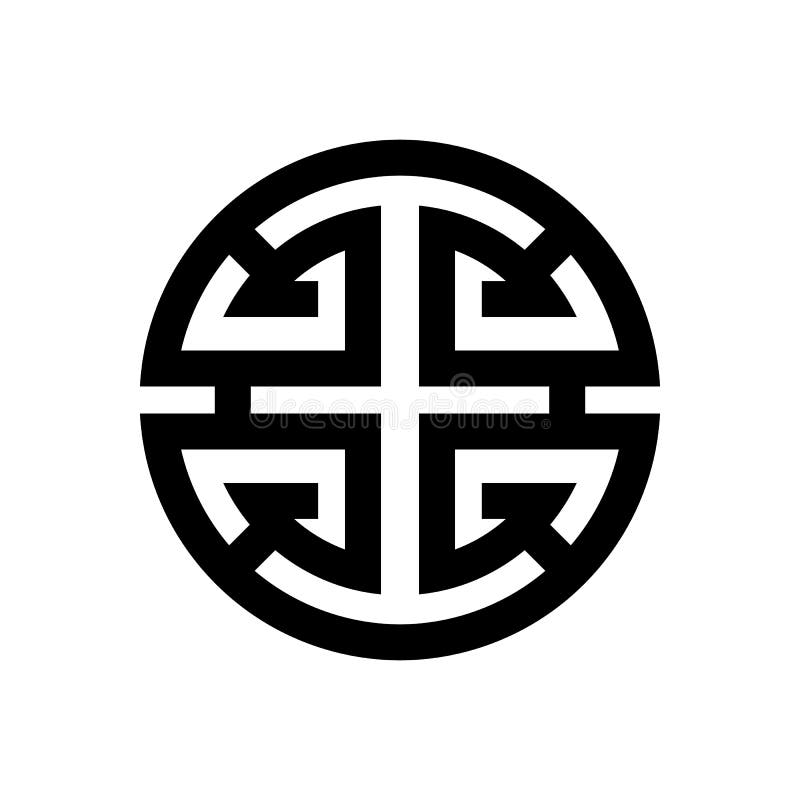 Vektorbild av symbolet av lycka och lycka i kines- och Feng Shui filosofi stock illustrationer Vektorbild av symbolet av lycka och lycka i kines- och Feng Shui filosofi stock illustrationer