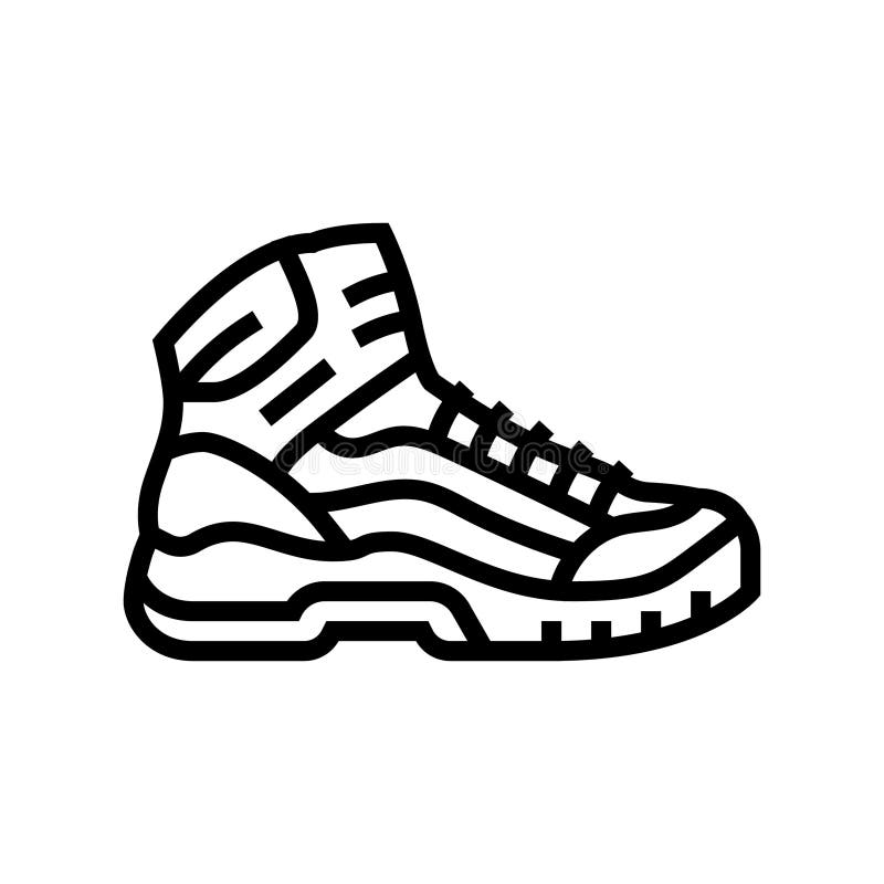 Vektorbild för ljusmarkeringsbågar med ultraljud hiking line-ikon stock illustrationer