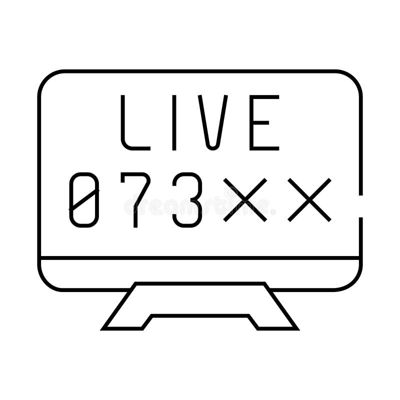 Vektorbild för TV-rasterlinjeikoner för live-lotteri stock illustrationer