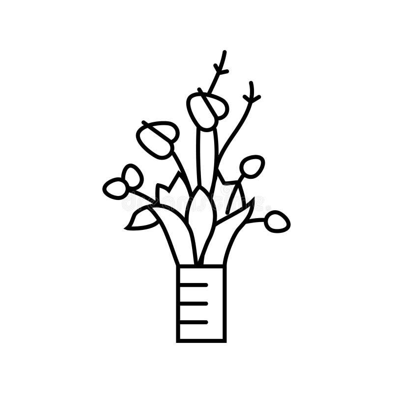 Vektorbild för vågrät blomsterplaneringslinje stock illustrationer