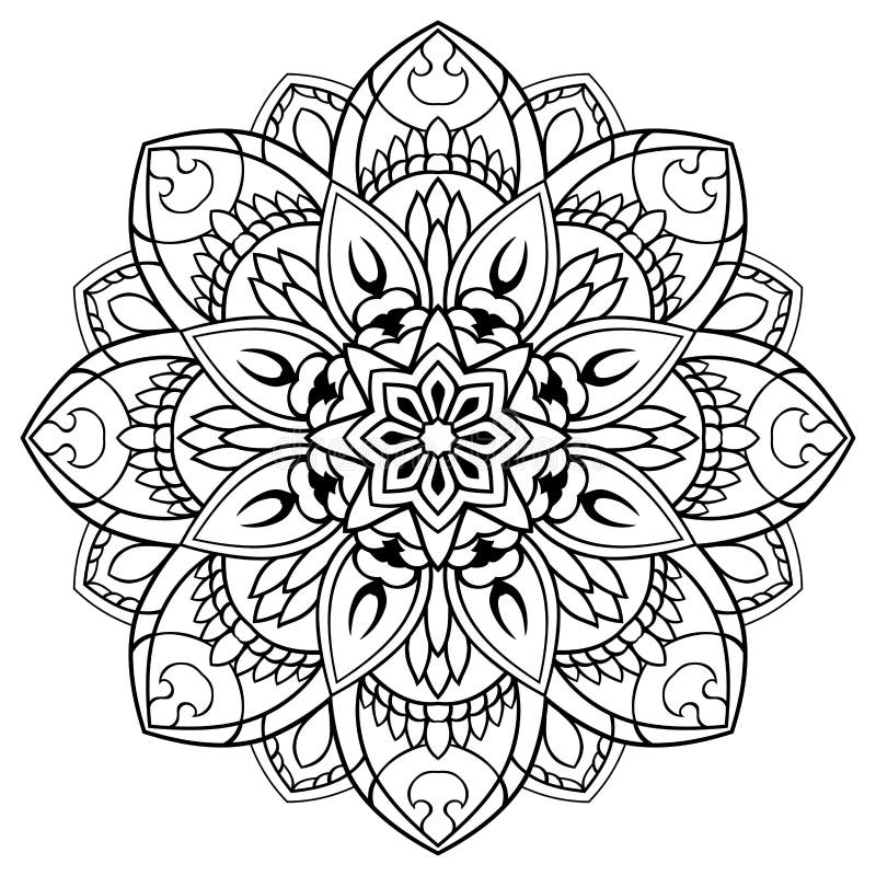 Einfache Blumenmandala vektor abbildung. Illustration von