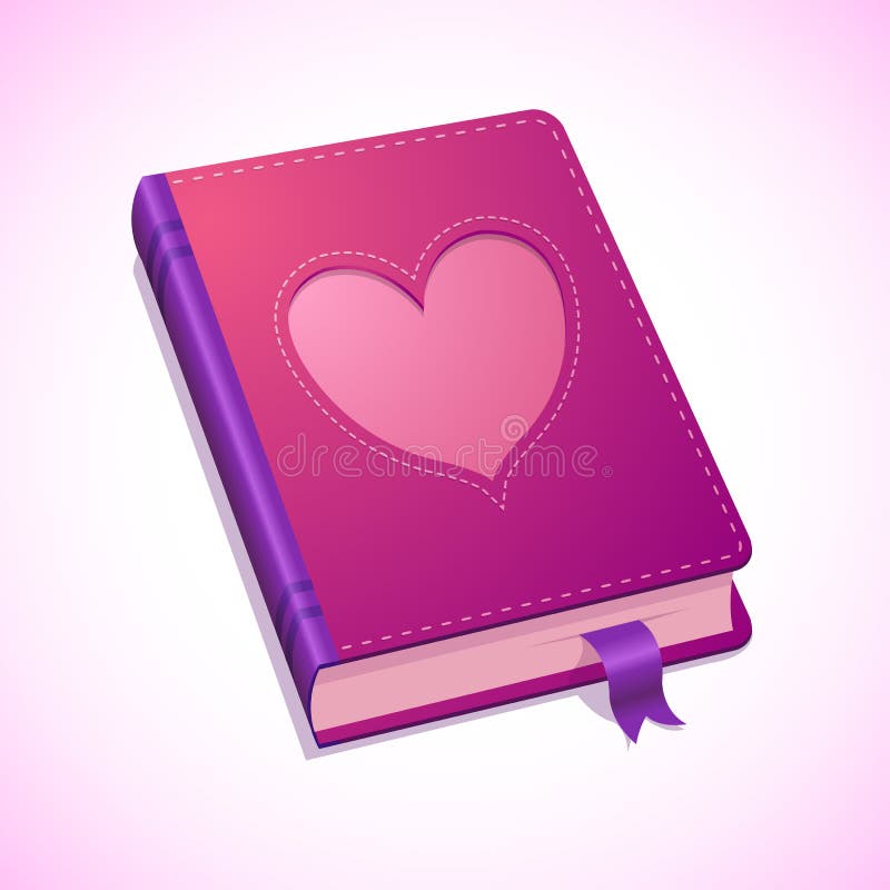 Vektordagbok med hjärta för valentindag