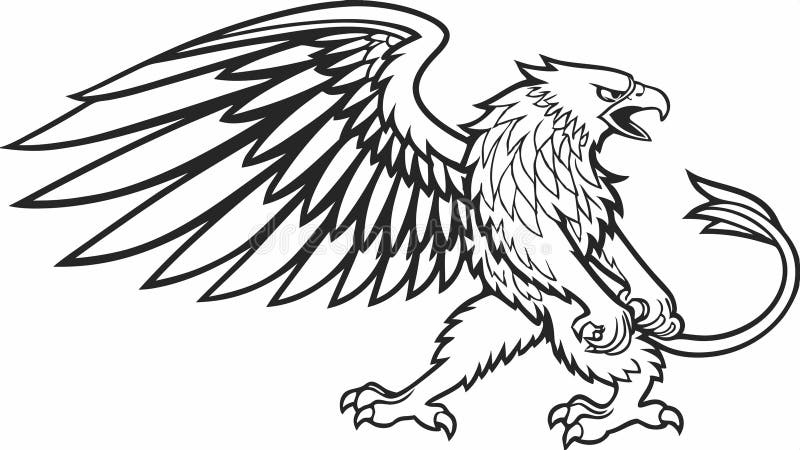 Vektordesign för Fantasy Beast Art-vektor för mytical Griffin Creater Vector Illustration Generative AI royaltyfri illustrationer