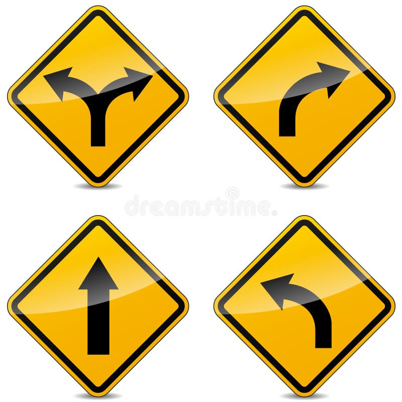 Vektorgrafiken für Verkehrsschilder lizenzfreie abbildung