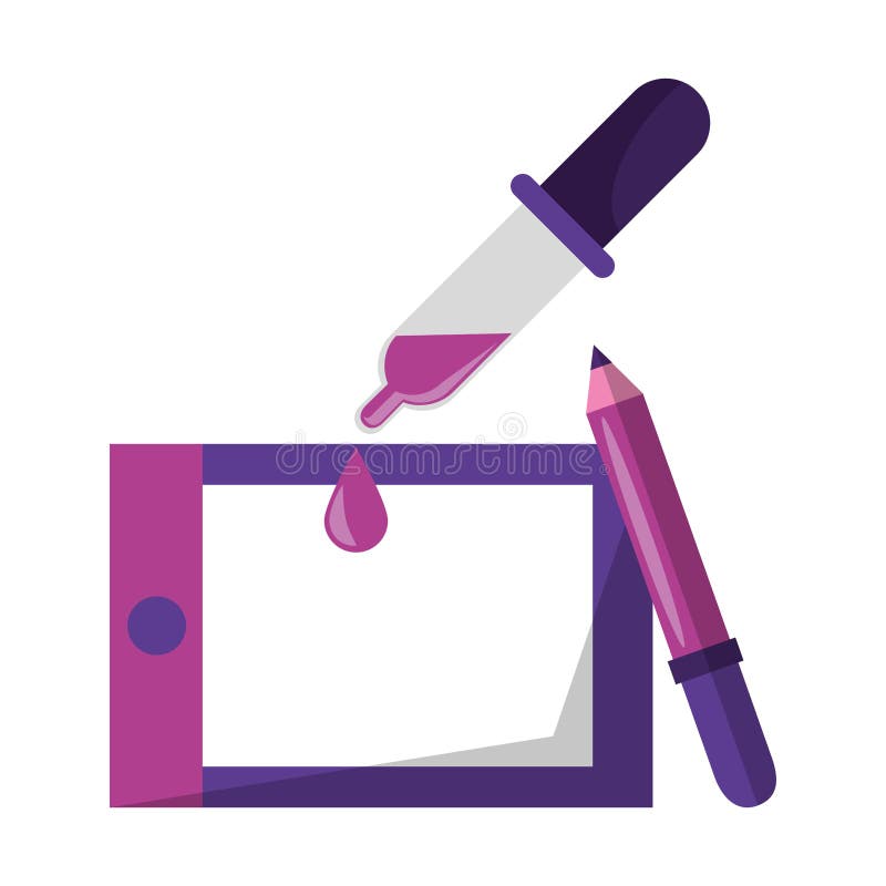 Vektorer och digitala hjälpmedel för grafisk design stock illustrationer