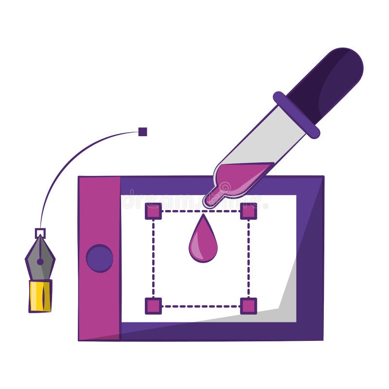 Vektorer och digitala hjälpmedel för grafisk design stock illustrationer