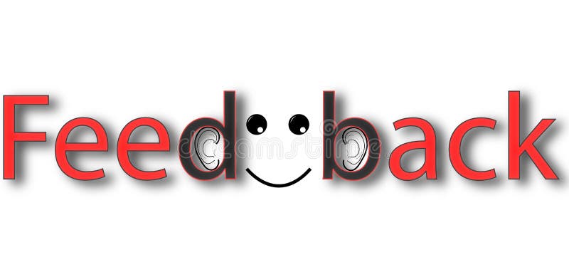 Red/black feedback banner on white background. Red/black feedback banner on white background