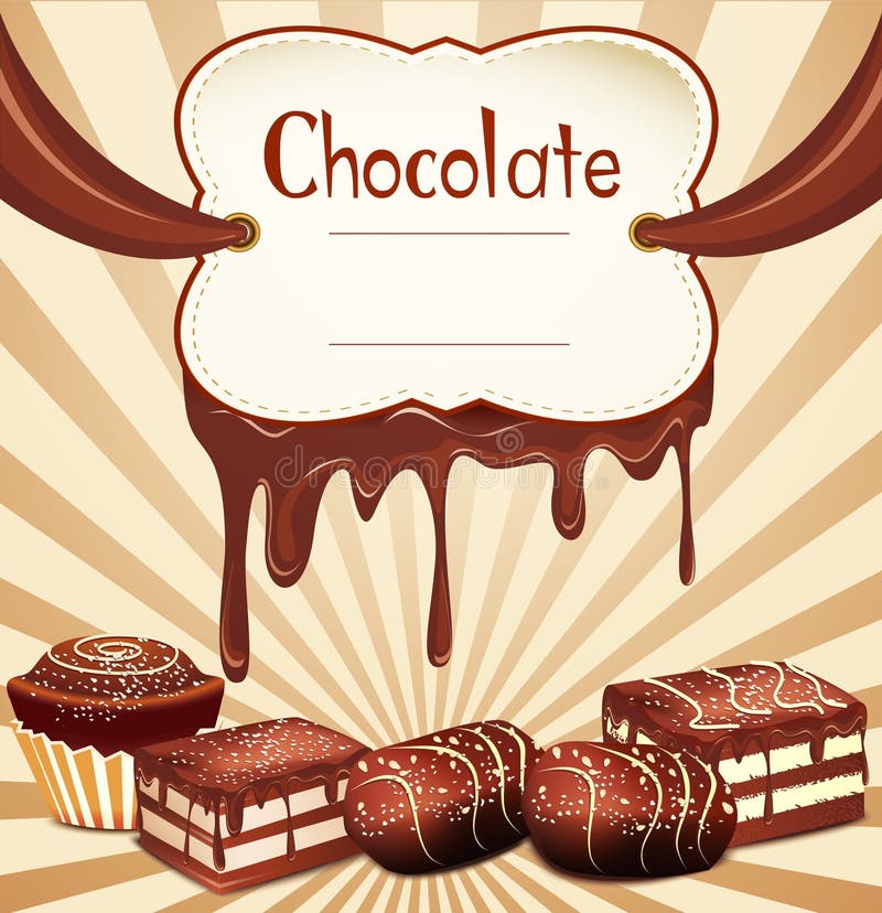 Vektorfeiertagshintergrund mit Schokoladensüßigkeit