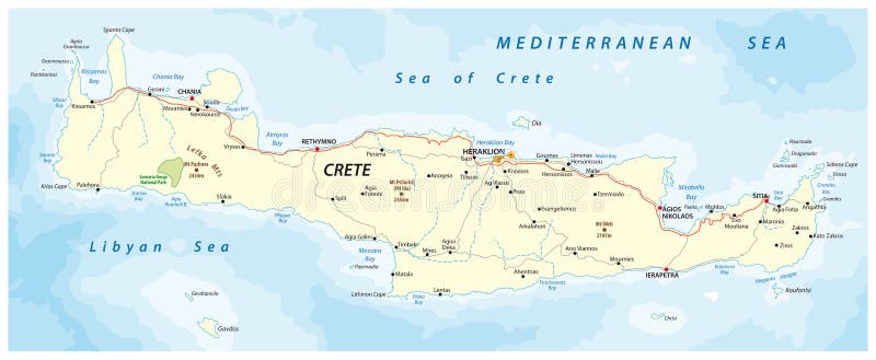 Vektorgataöversikt av den grekiska medelhavs- ön crete royaltyfri illustrationer Vektorgataöversikt av den grekiska medelhavs- ön crete royaltyfri illustrationer