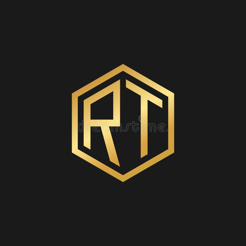 Vektorgrafikinitiering av bokstaven rt logotypmall