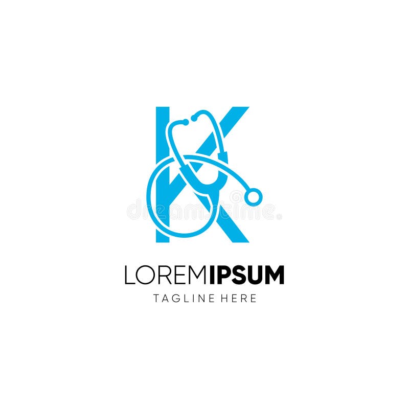 Vektorgrakongrafik för symboldesign för bokstavststethoscope-logotyp vektor illustrationer
