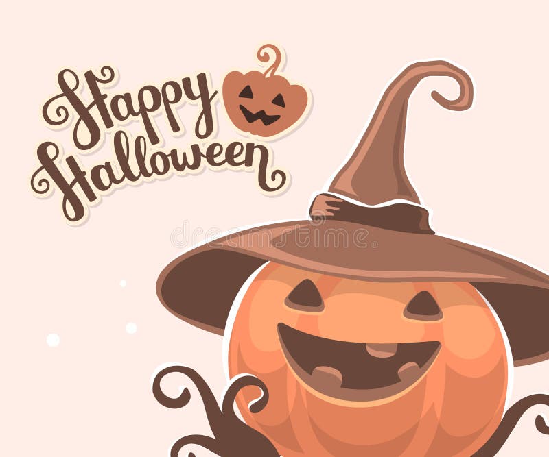 Vektorhalloween illustration av dekorativ orange pumpa vektor illustrationer