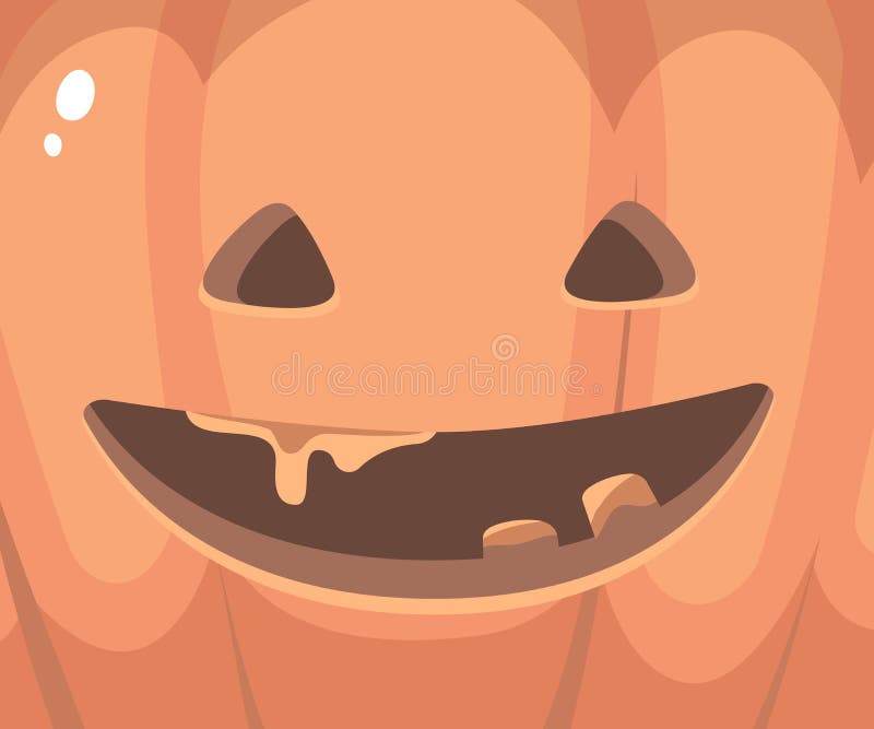 Vektorhalloween illustration av slutet upp dekorativ orange framsida vektor illustrationer