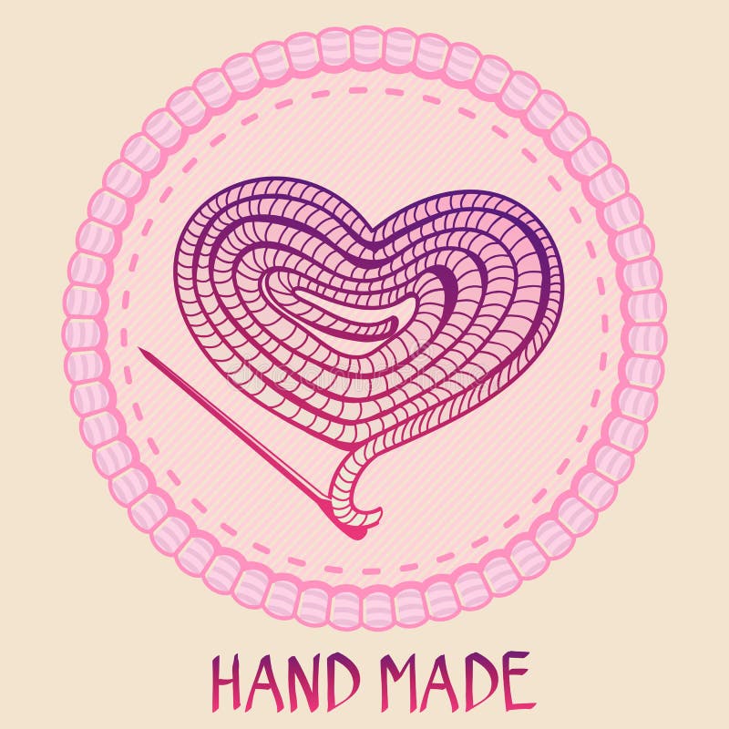 Vektorhand - gjort emblem - tråd och visare stock illustrationer Vektorhand - gjort emblem - tråd och visare stock illustrationer