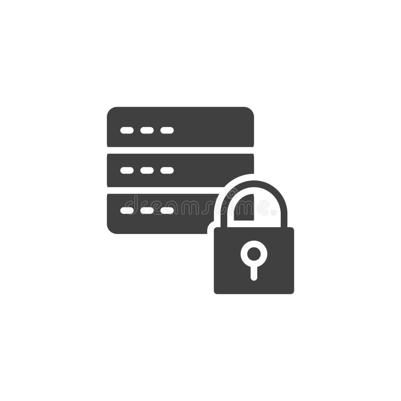 Vektorikon för dataserverskydd royaltyfri illustrationer