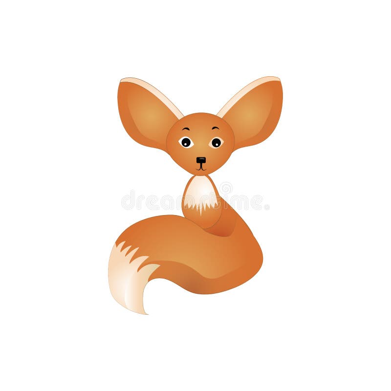 Vektorillustration av den Fennec räven som isoleras på vit bakgrund vektor illustrationer Vektorillustration av den Fennec räven som isoleras på vit bakgrund vektor illustrationer