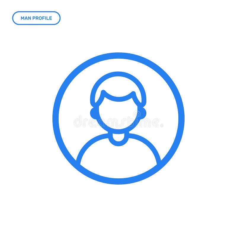 Vektorillustration av den plana linjen mansymbol Begrepp för grafisk design av manprofilen royaltyfri illustrationer Vektorillustration av den plana linjen mansymbol Begrepp för grafisk design av manprofilen royaltyfri illustrationer