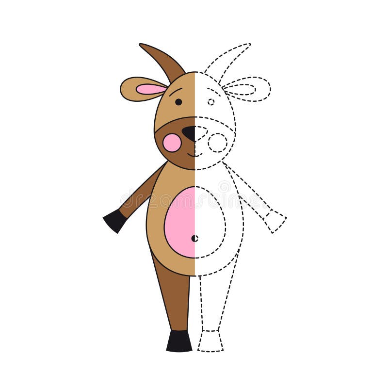 Vektorillustration av den roliga geten för färgläggningbok royaltyfri illustrationer Vektorillustration av den roliga geten för färgläggningbok royaltyfri illustrationer