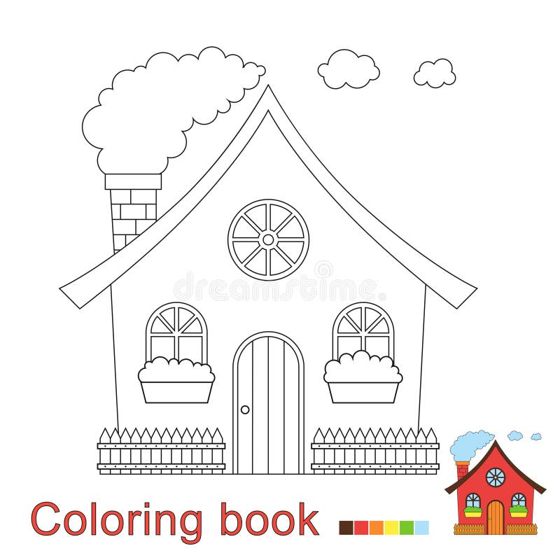 Vektorillustration av det roliga huset f vektor illustrationer Vektorillustration av det roliga huset f vektor illustrationer