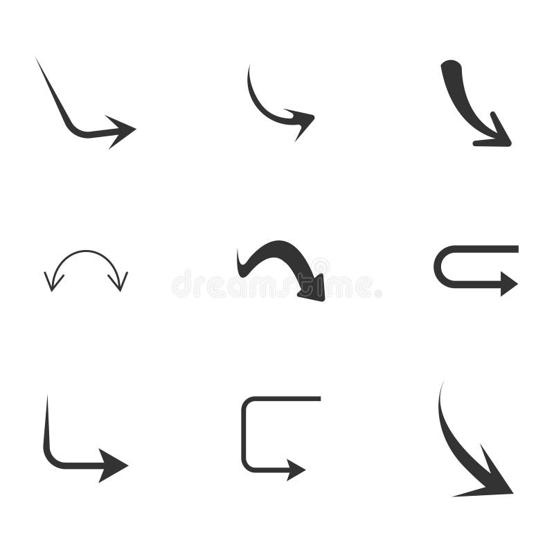 Vektorillustration av kr?kta pilsymboler upps?ttning f?r 9 kr?kt pilsymboler kurvsymboler stock illustrationer Vektorillustration av kr?kta pilsymboler upps?ttning f?r 9 kr?kt pilsymboler kurvsymboler stock illustrationer