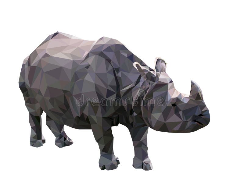 Vektorillustration av lågpolynoceros vektor illustrationer