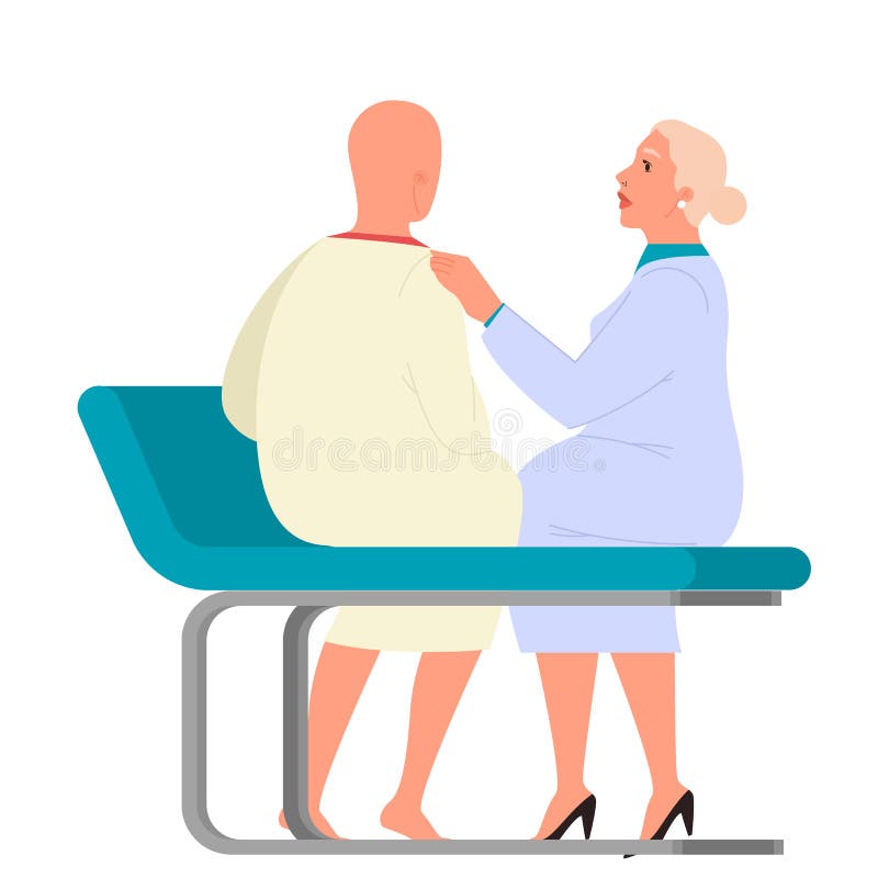 Vektorillustration av onkologipatienter som har rådfrågats vektor illustrationer Vektorillustration av onkologipatienter som har rådfrågats vektor illustrationer