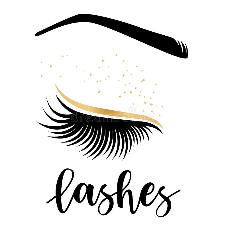 Lashes lettering. Vector illustration of lashes. For beauty salon, lash extensions maker, brow master. Lashes lettering. Vector illustration of lashes. For beauty salon, lash extensions maker, brow master.