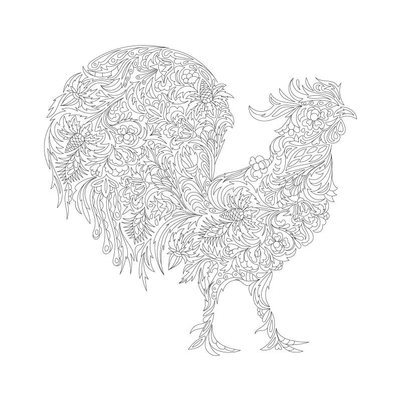Vektorillustration av tuppen, symbol av 2017 stock illustrationer Vektorillustration av tuppen, symbol av 2017 stock illustrationer