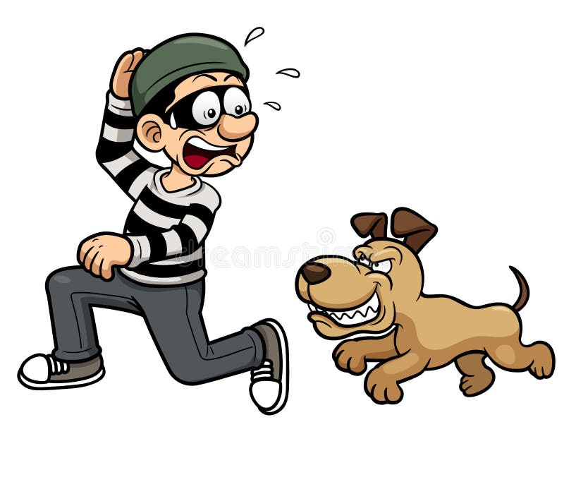 Dieb, der einen Hund laufen lässt lizenzfreie abbildung Dieb, der einen Hund laufen lässt lizenzfreie abbildung