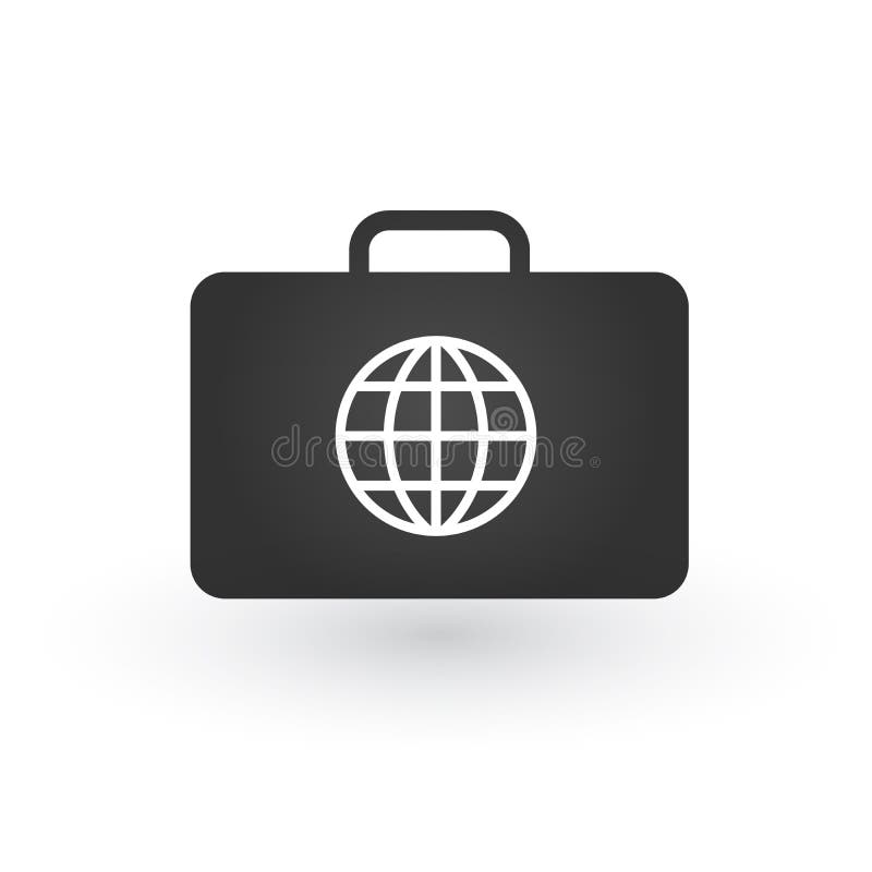 Vektorillustration des globalen Reisekonzeptes mit Retro- Koffer und Kugel lizenzfreie abbildung Vektorillustration des globalen Reisekonzeptes mit Retro- Koffer und Kugel lizenzfreie abbildung