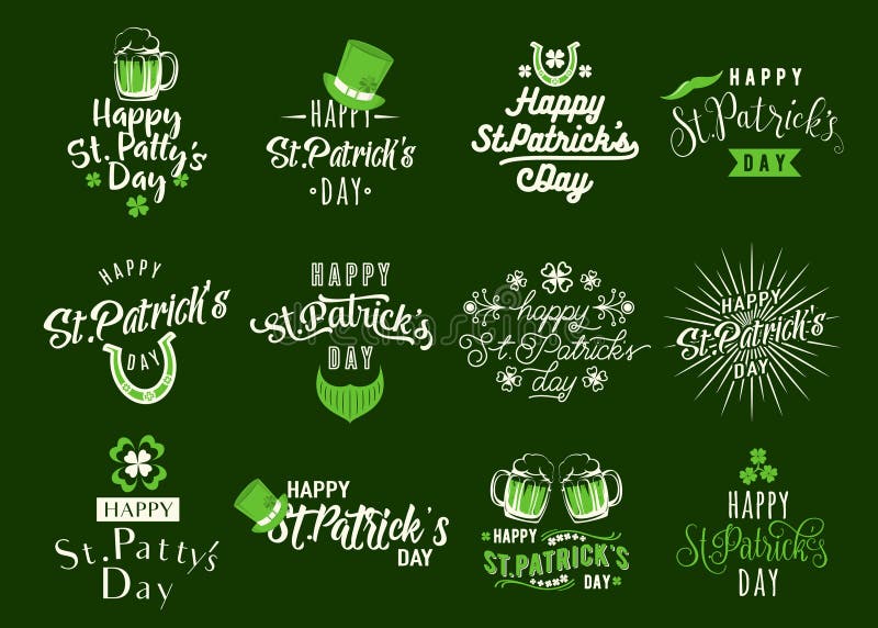 Vektorillustration des glücklichen patricks Tagestypographie-Textdesigns vektor abbildung