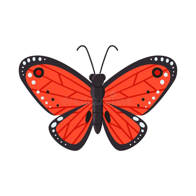 Vektorillustration des Schmetterlinges und des roten Symbols Stellen Sie vom Schmetterlings- und Speziesaktiensymbol für Netz ein stock abbildung Vektorillustration des Schmetterlinges und des roten Symbols Stellen Sie vom Schmetterlings- und Speziesaktiensymbol für Netz ein stock abbildung