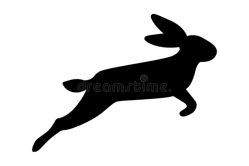 Vektorillustration eines wichtigen Kaninchen. schwarzes Silhouette auf einem weißen Hintergrund stock abbildung