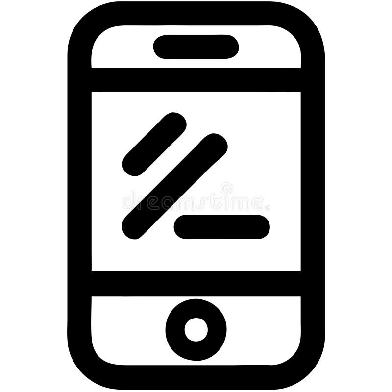 Vektorillustration för mobiltelefonens minsta smartfonsymbol. Detta är en minimalistisk vektorillustration av en smartfonsymbol som visar en enkel och modern design. Bilden har en svartvit kontursilhuett från en mobiltelefon som representerar kommunikation och teknik i ren och trendig stil. den är lämplig för olika tillämpningar i användargränssnittet och i grafik.