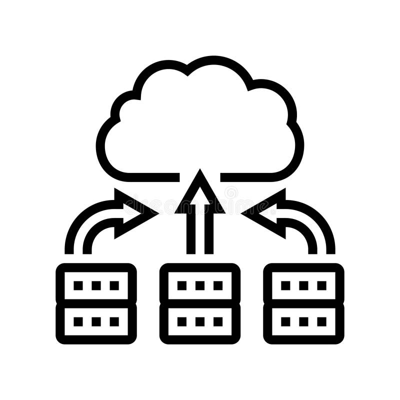 Vektorillustration för servervirtualiseringsdatacenterradikonen royaltyfri illustrationer