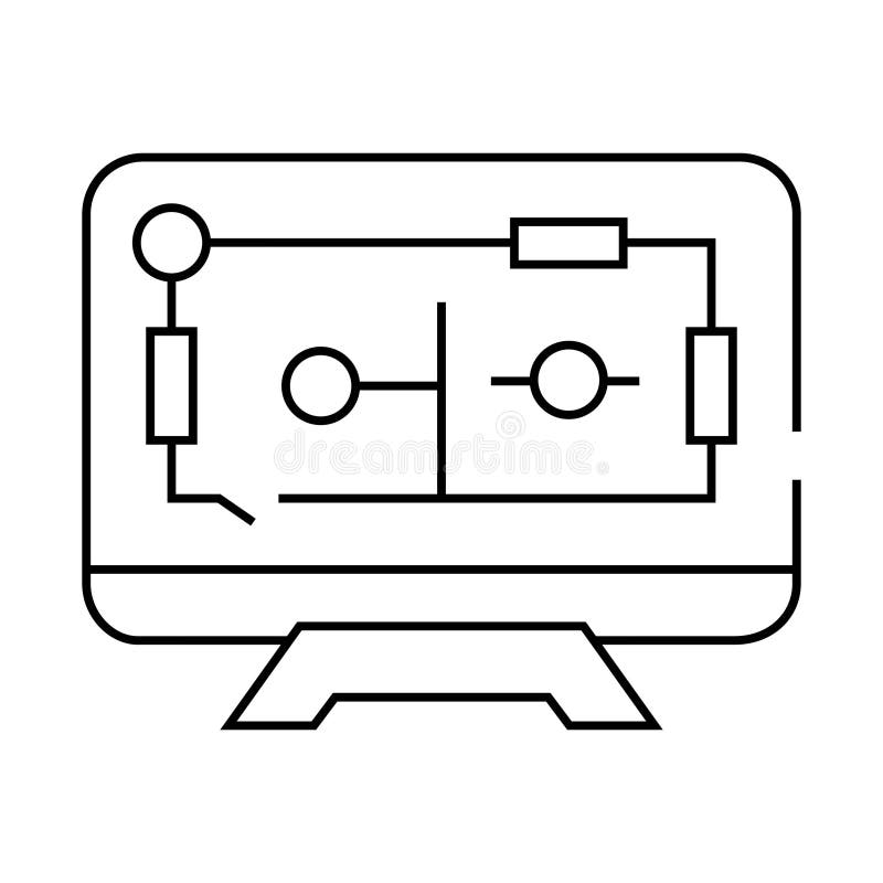 Vektorillustration för smarta hemdatorrasterradikoner för hemkontroll stock illustrationer