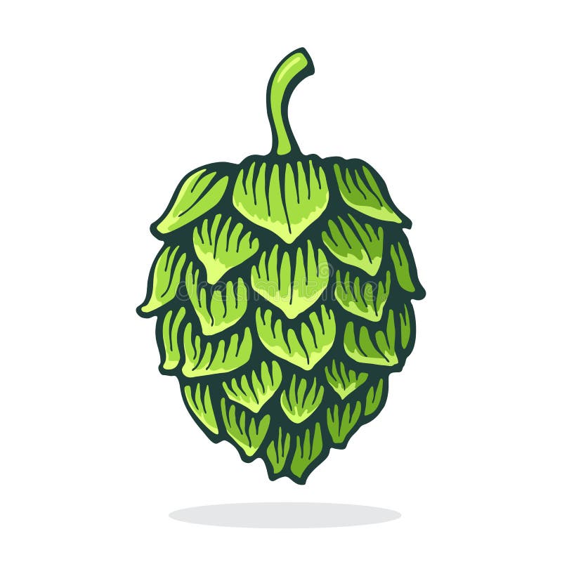 Vektorillustration Grünen Kegel Hopfenzapfen Symbol von Bier, der Kneipe und alkoholischen Getränks