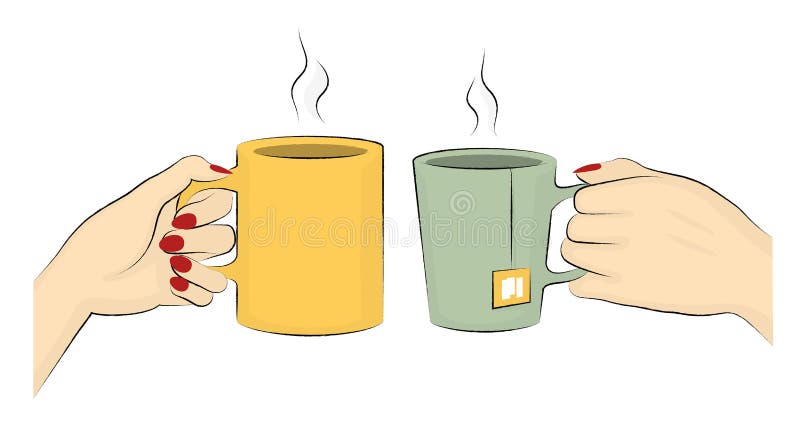 Vektorillustrationen av kaffe och te rånar vektor illustrationer Vektorillustrationen av kaffe och te rånar vektor illustrationer