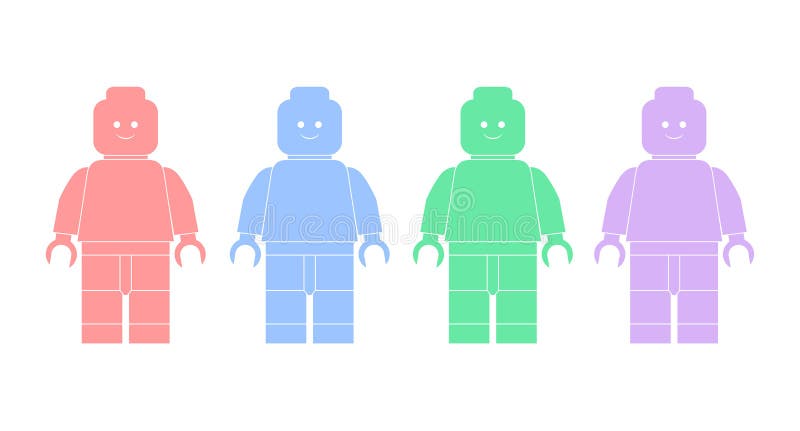 Vektorillustrationkonturer av legomän vektor illustrationer Vektorillustrationkonturer av legomän vektor illustrationer