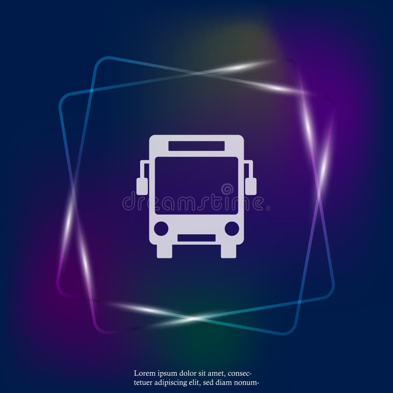 Vektorillustrationsbus, zum der hellen Neonikone der Leute zu transportieren vektor abbildung Vektorillustrationsbus, zum der hellen Neonikone der Leute zu transportieren vektor abbildung
